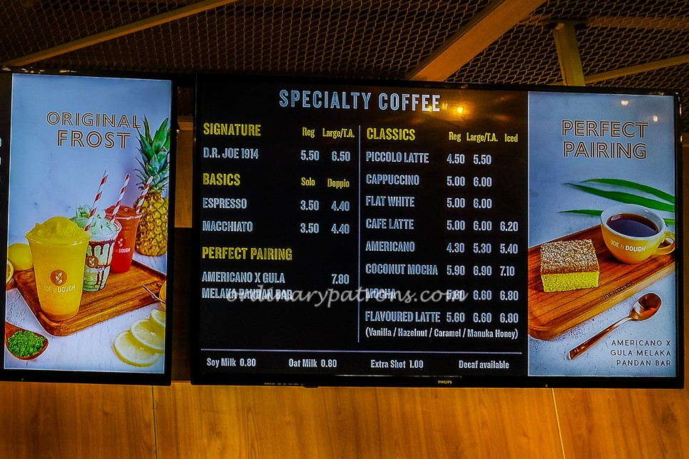 Joe & Dough Coffee menu and prices