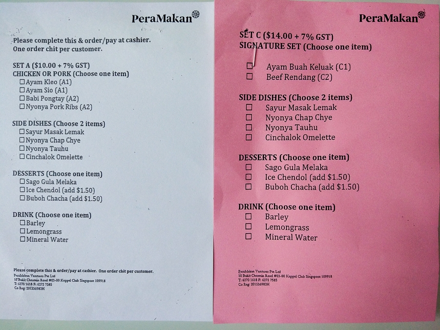 TingKat PeraMakan Menu