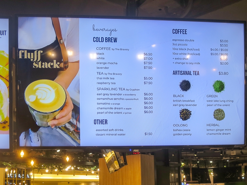 Menu board of fluffstack @ Suntec 