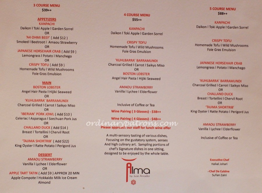 Affordable Michelin-Star Restaurant, Singapore - Lunch at Alma, Goodwood Park Hotel