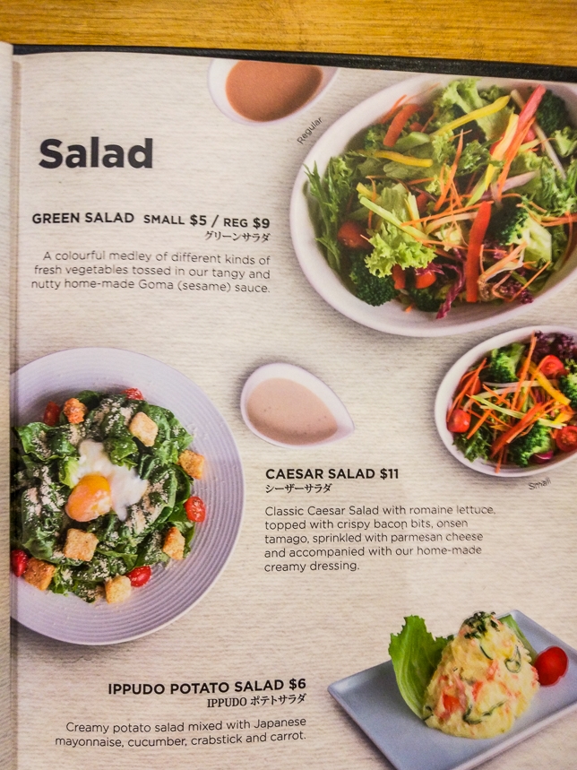 Menu of Ippudo Mohamed Sultan