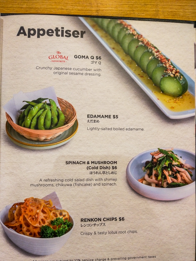 Appetiser Menu of Ippudo Mohamed Sultan