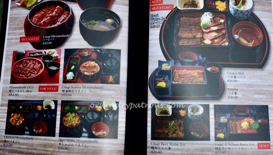 Unagiya Ichinoji Dining Suntec City Menu