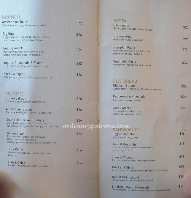 Cafe de Muse Isetan Scotts Menu with prices