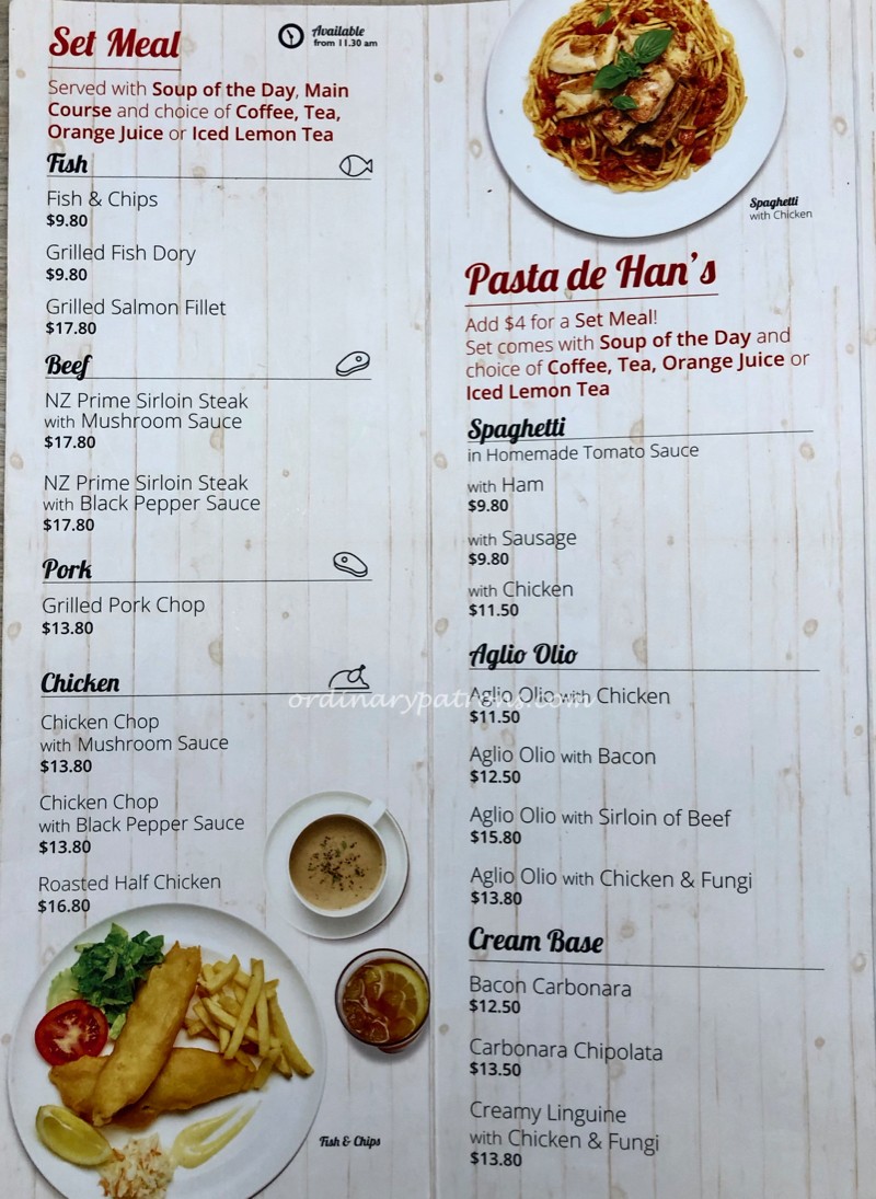 Han's Cafe 111 Somerset Menu