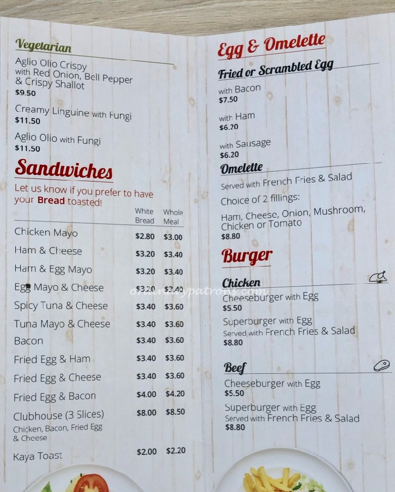 Han's Cafe Menu