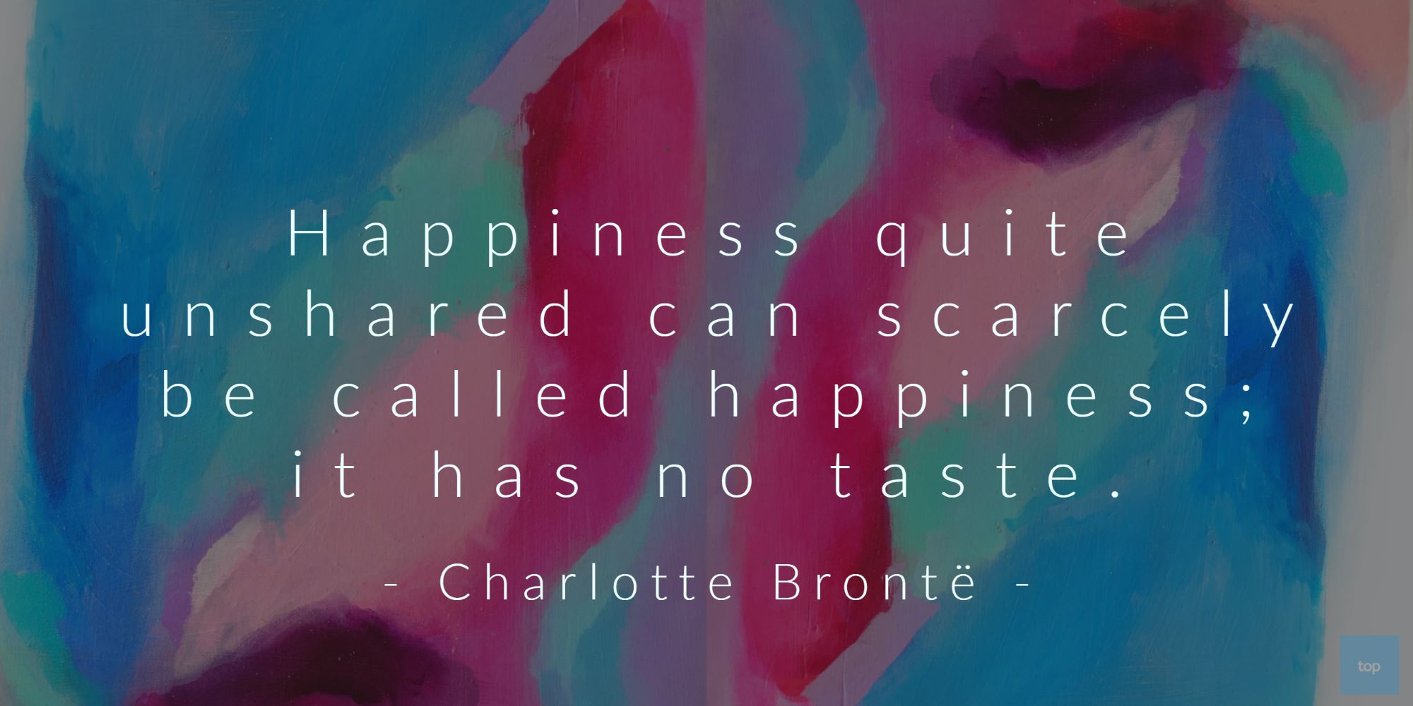 Happiness quite unshared can scarcely be called happiness; it has no taste. - Charlotte Brontë  quote