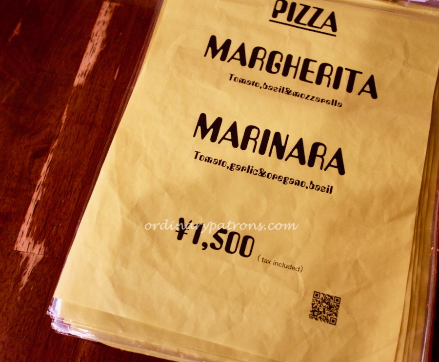 Seirinkan Pizza Tokyo Menu