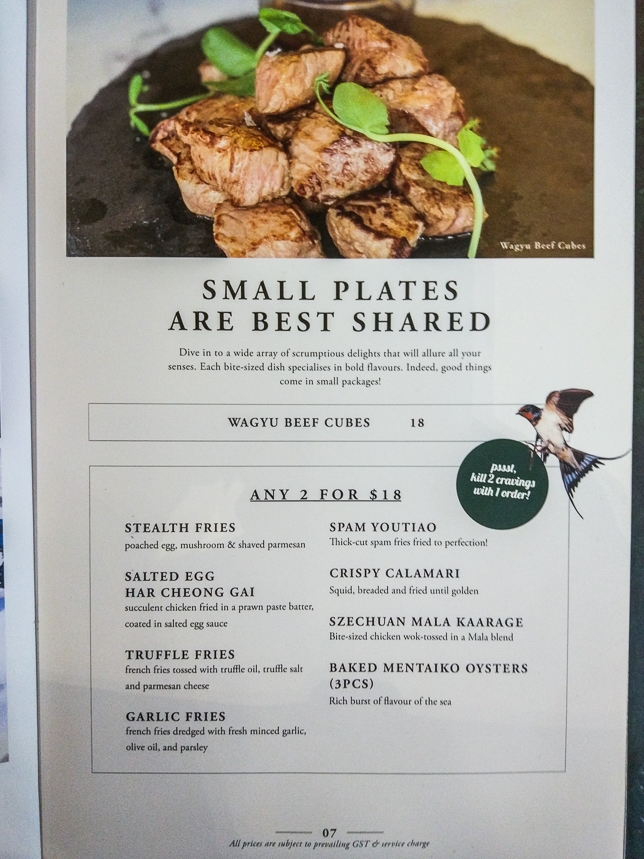 Tipsy Bird Paya Lebar Menu