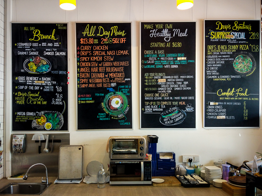 Drips Café Menu Board