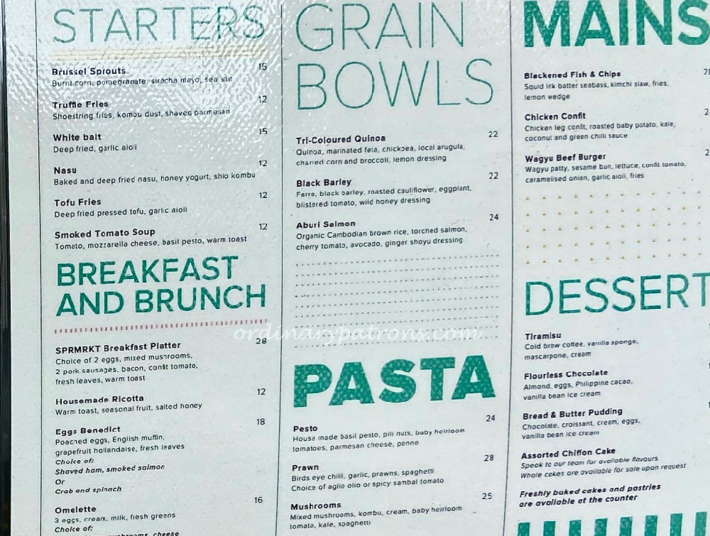 SPRMRKT at Dempsey Menu