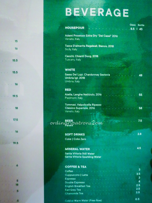 Lino Pasta Menu