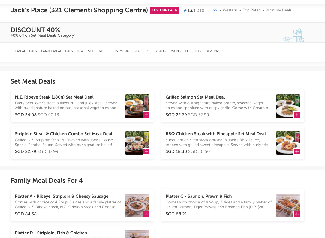 Jack's Place Delivery by Foodpanda Menu