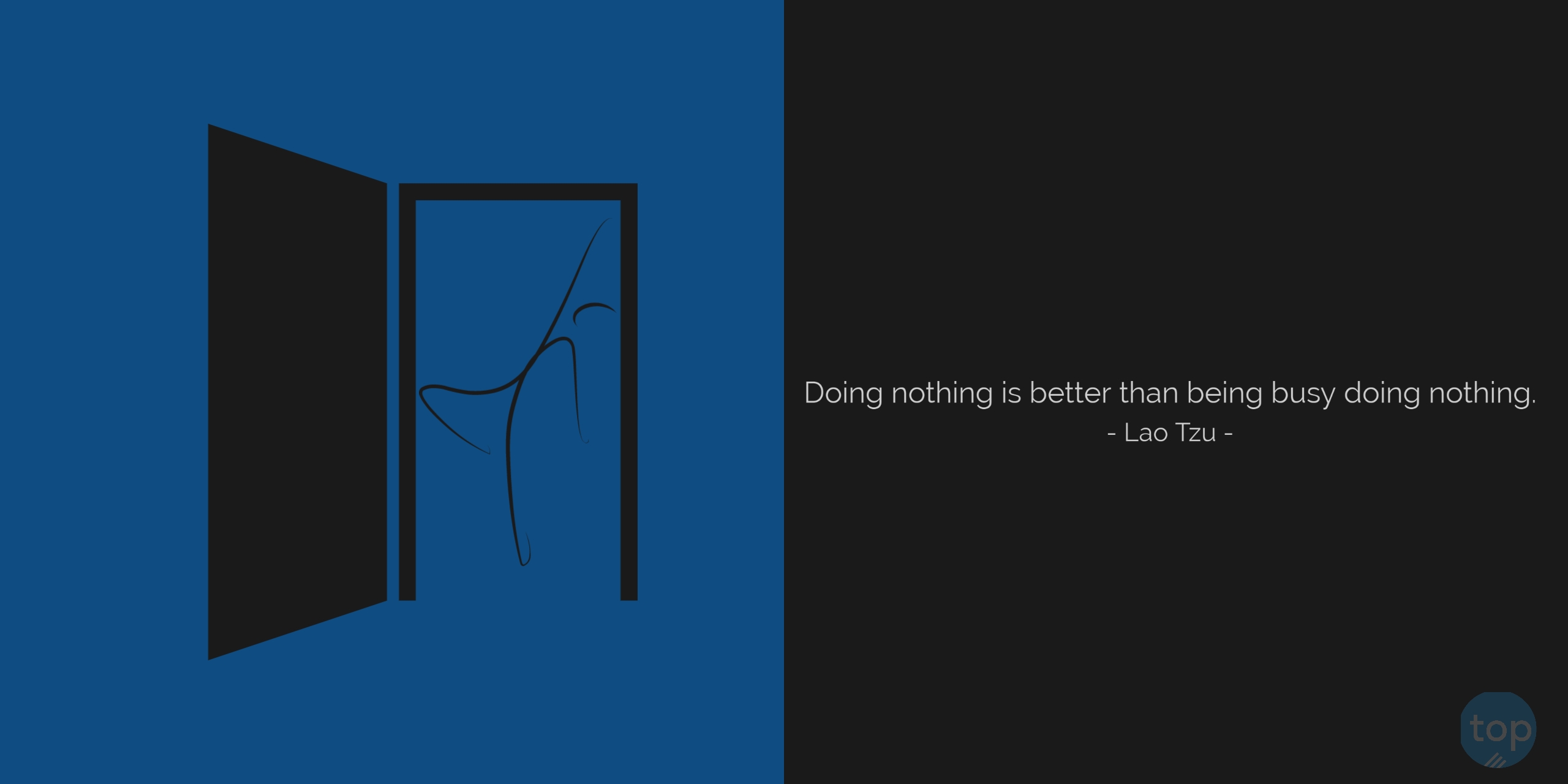 Doing nothing is better than being busy doing nothing. - Lao Tzu