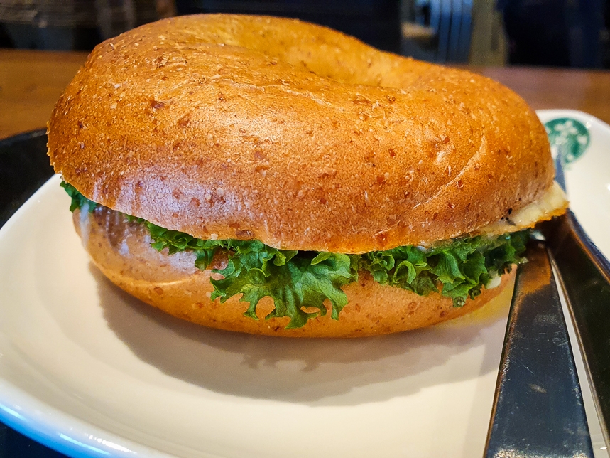 Chicken Ham, Egg White & Tomato Wholemeal Bagel at Starbucks