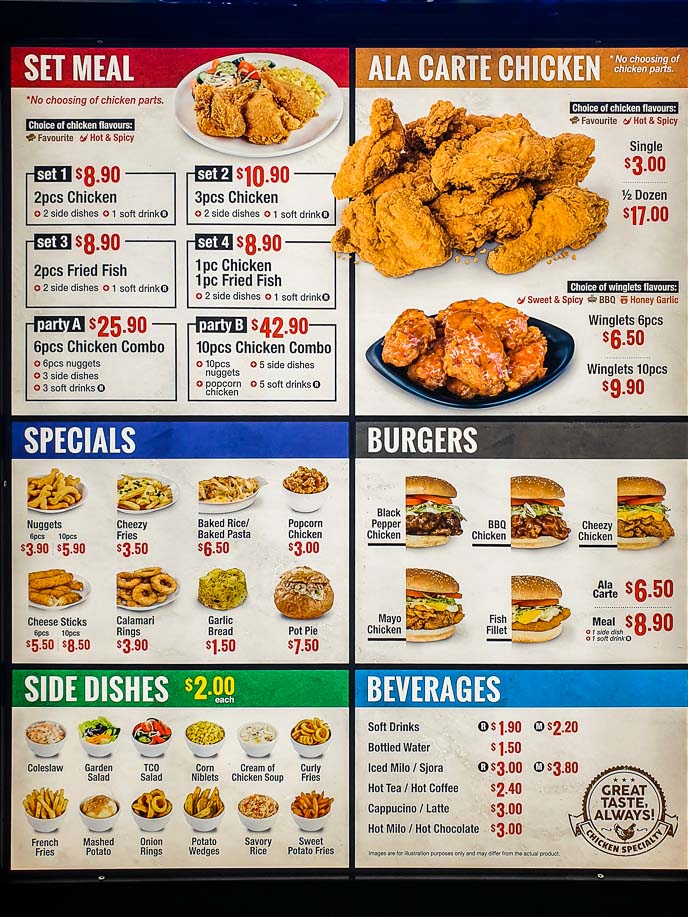 Singpost Centre  Chic-a-boo menu