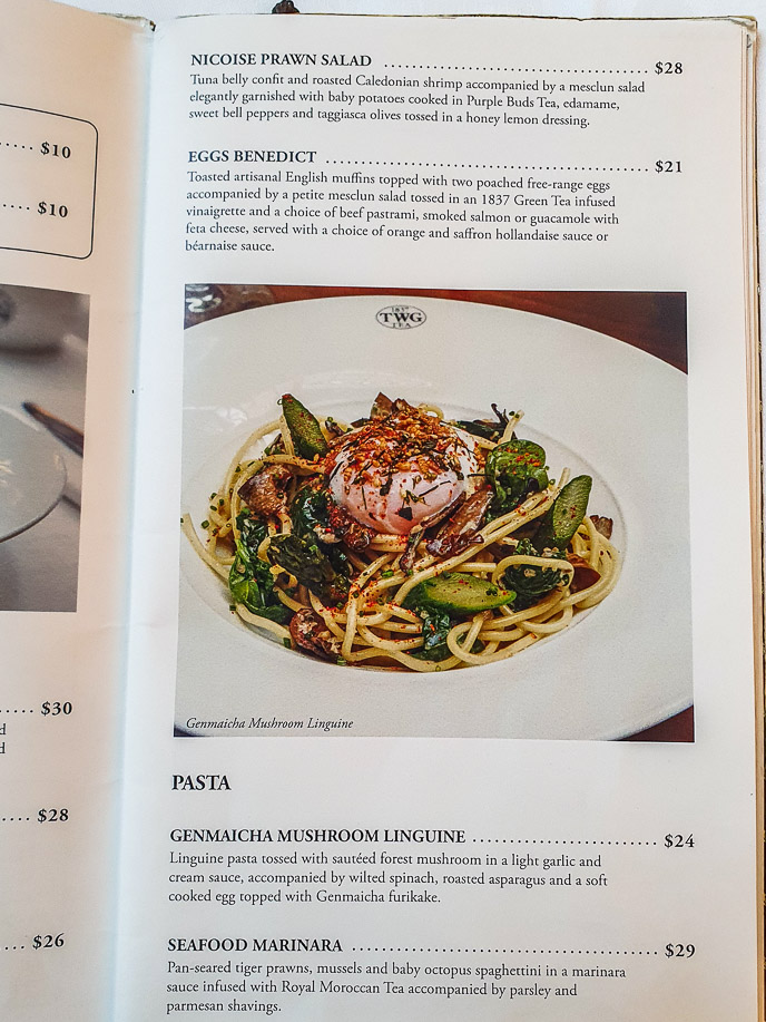 TWG Raffles City Menu