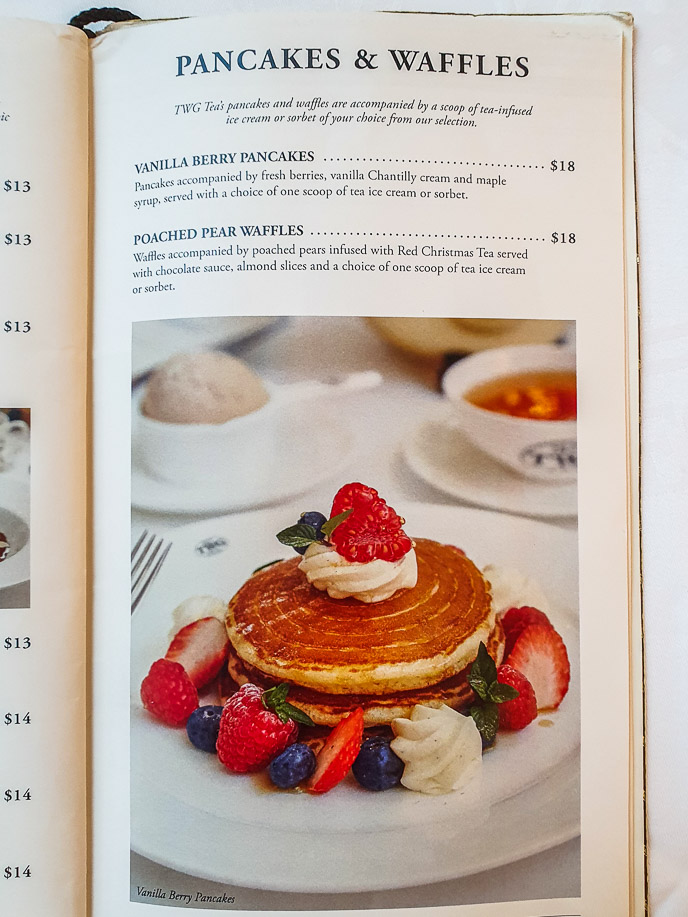Menu of TWG Raffles City