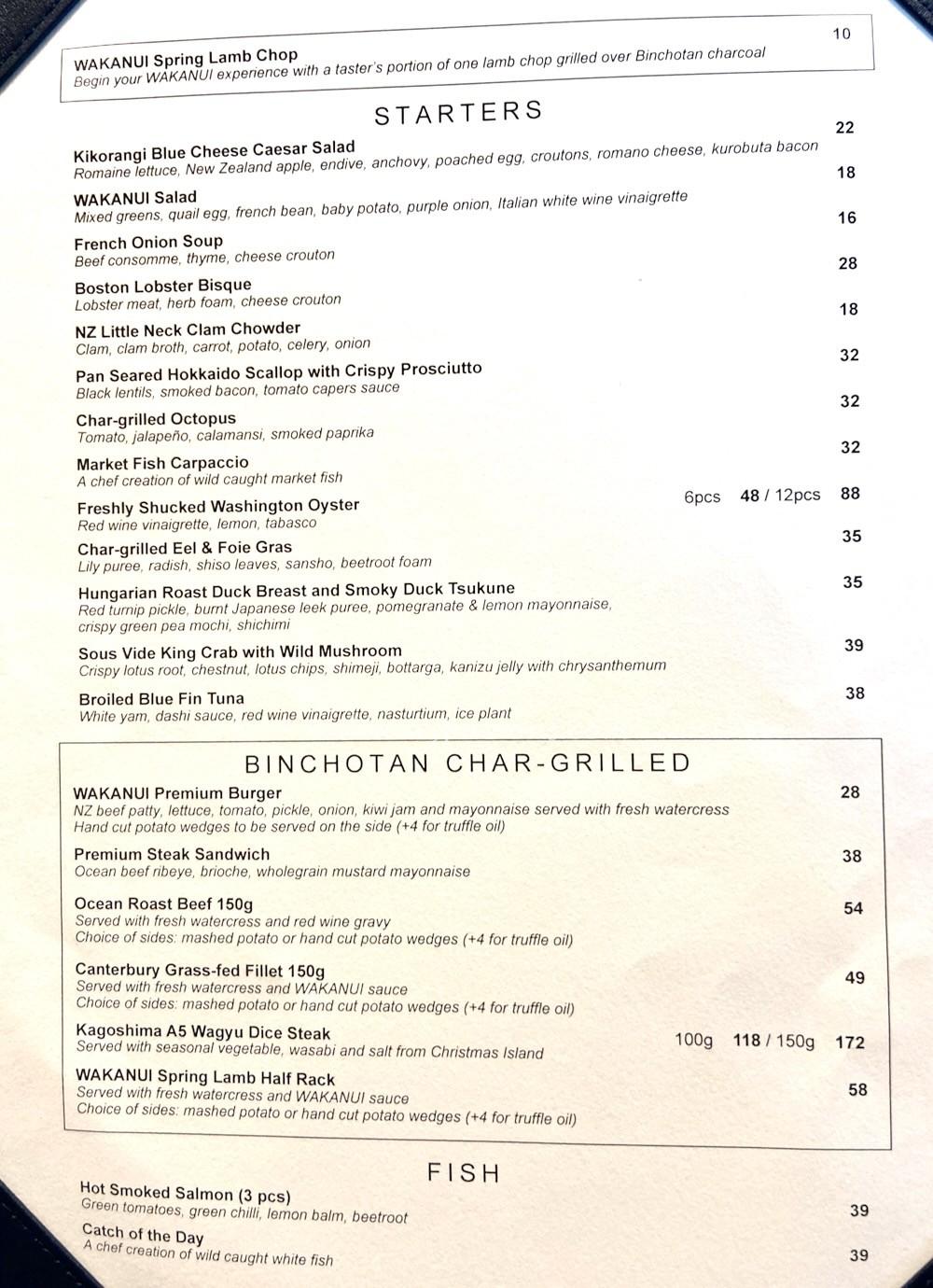 WAKANUI Grill Dining Singapore Lunch
