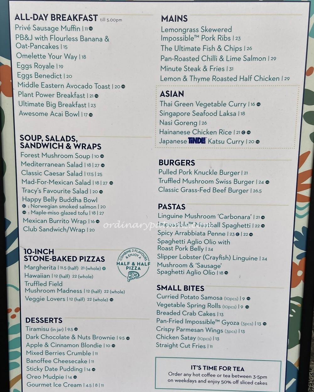 New Prive Menu Botanic Gardens Restaurants 2022