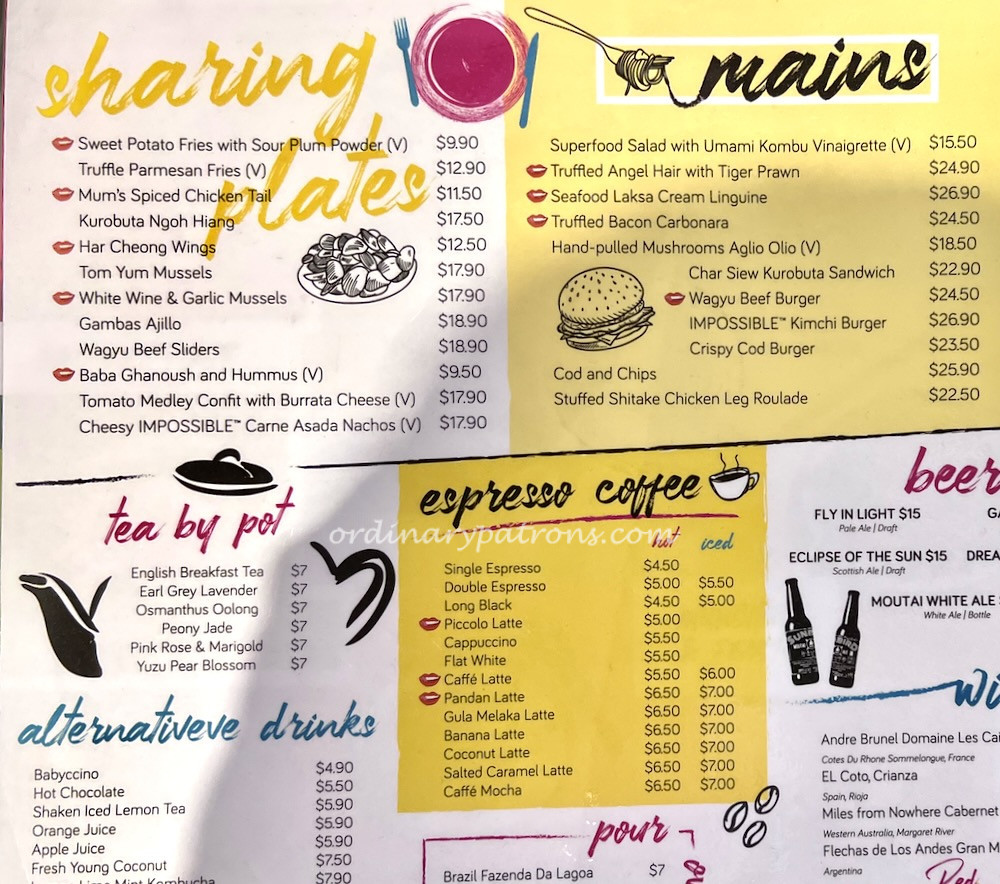 RATIO Ion Orchard Menu