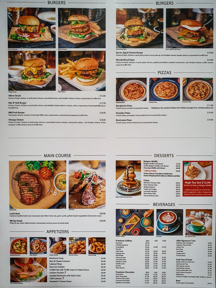 Menu of Ollie Kitchen & Bar