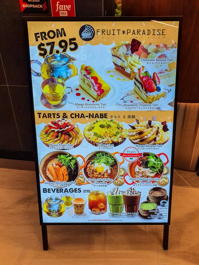 Fruit Paradise Menu