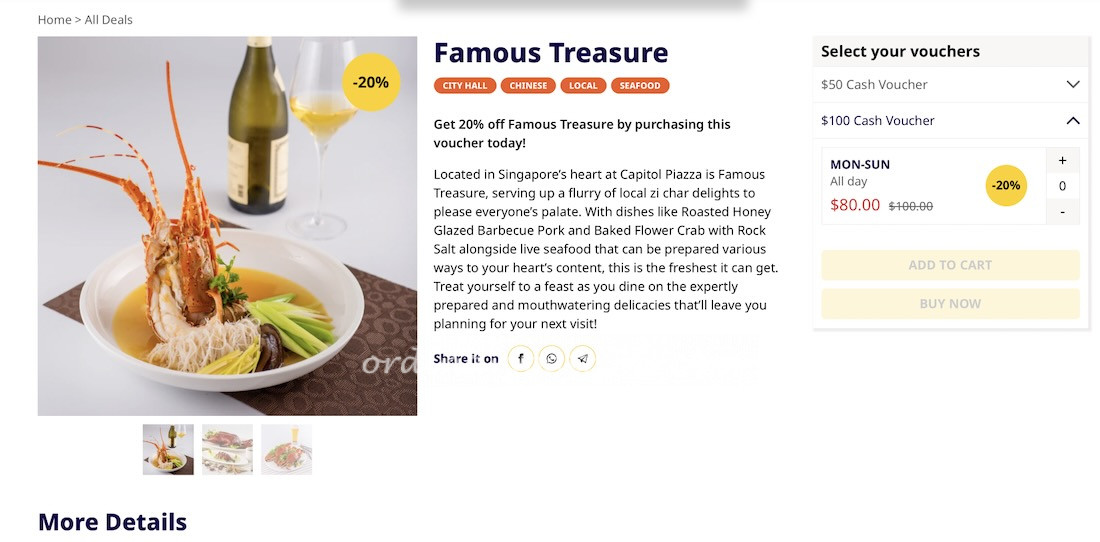 Famous Treasure Chinese Restaurant  Review Chope Voucher
