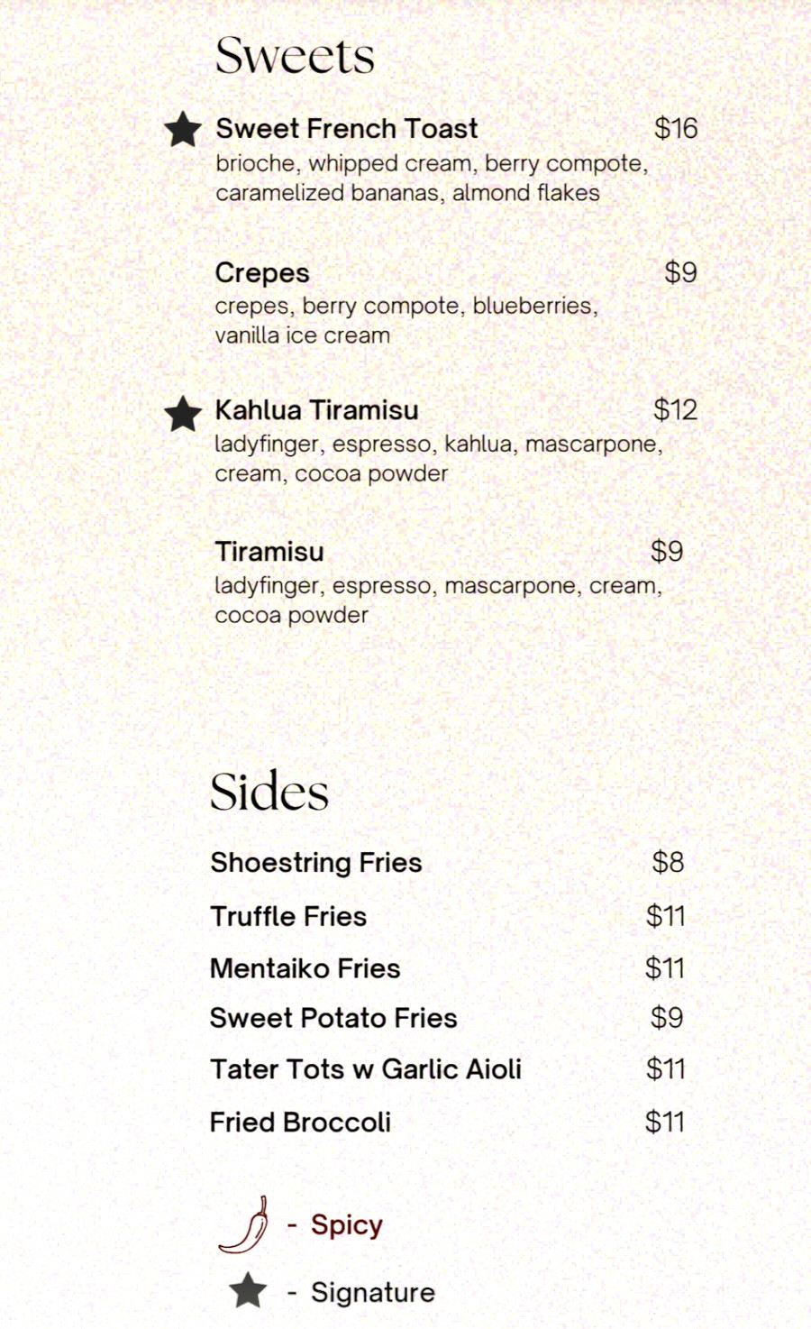 SYIP Farrer Park Cafe Menu 2023