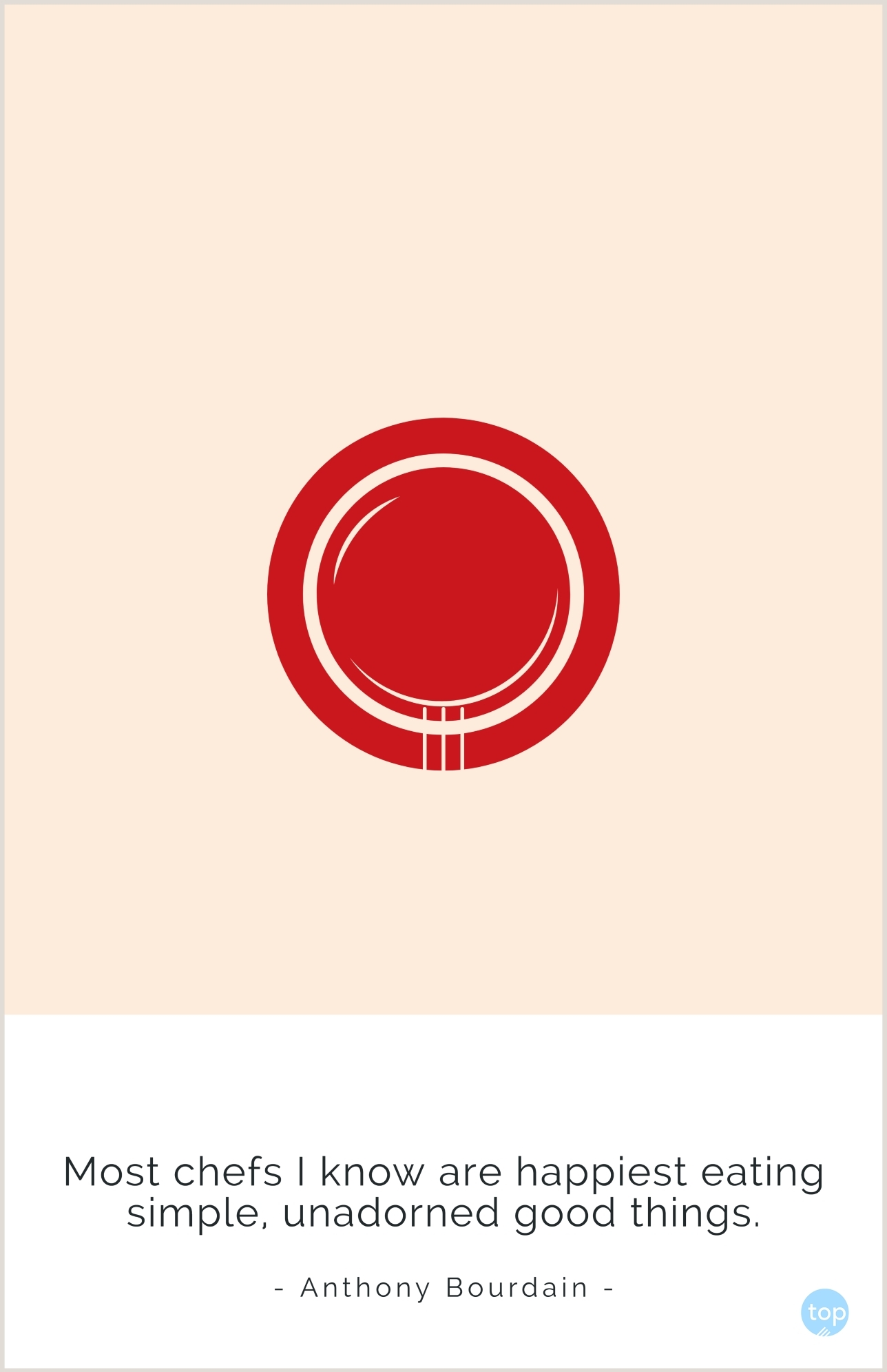 Most chefs I know are happiest eating simple, unadorned good things.— Anthony Bourdainquote