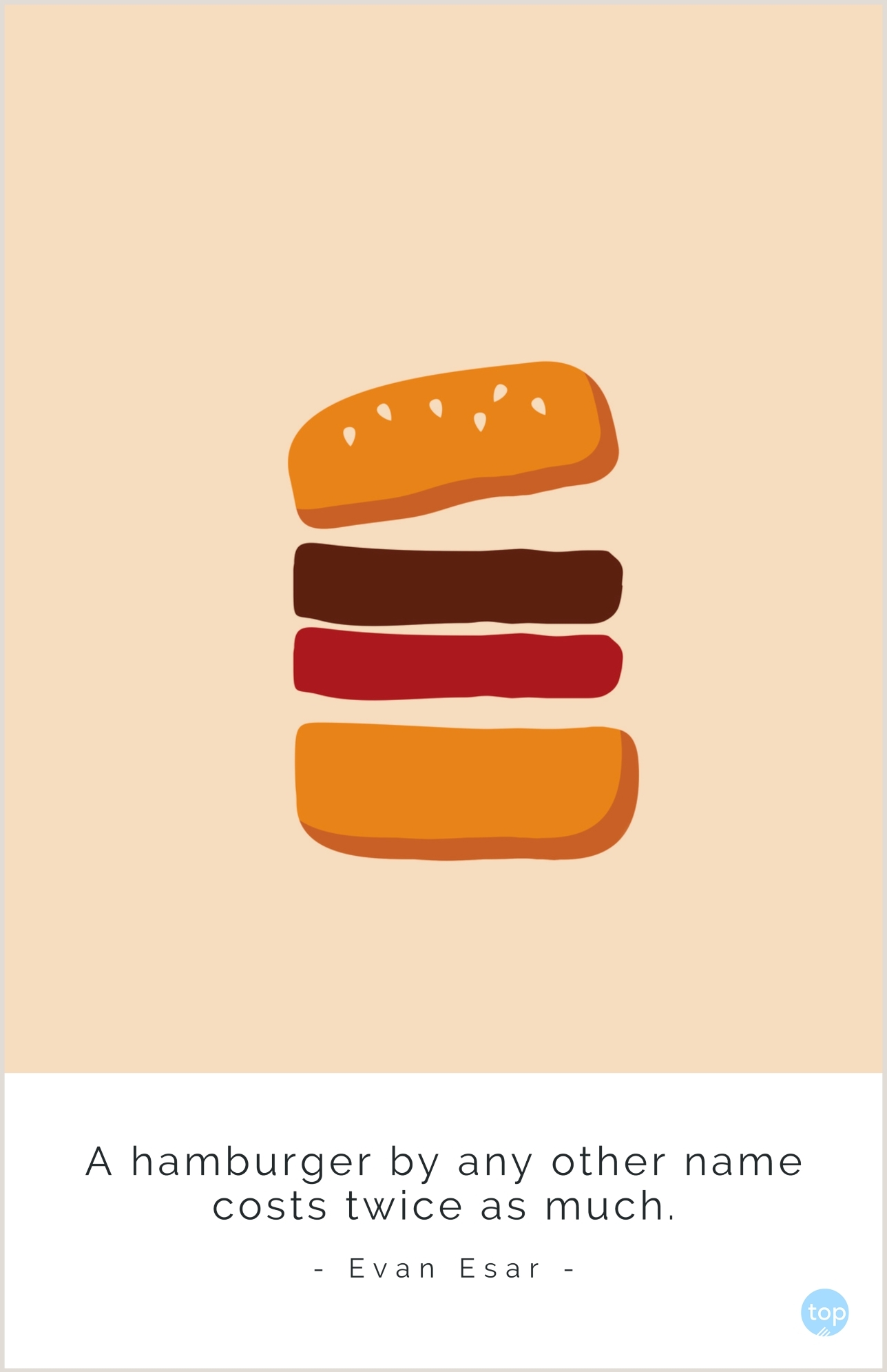 A hamburger by any other name costs twice as much. - Evan Esarquote