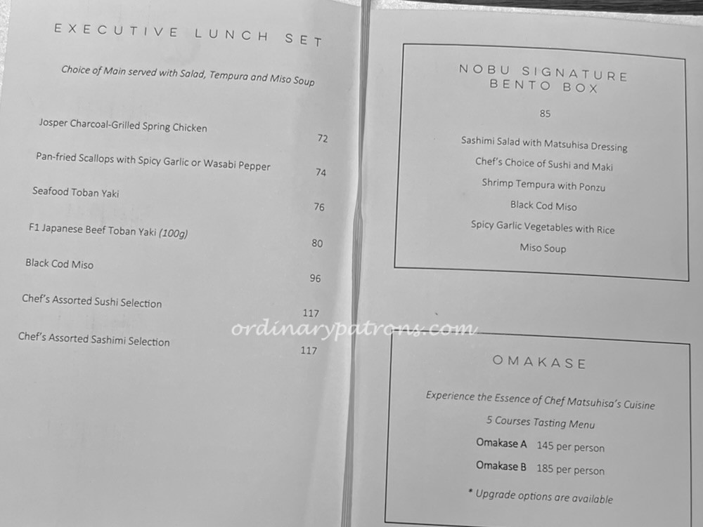 Nobu Singapore Menu: New Japanese Restaurant at Four Seasons Hotel