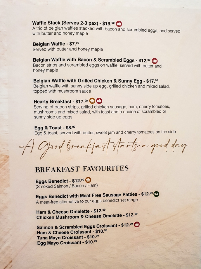 Menu of Coffee Club Raffles City 