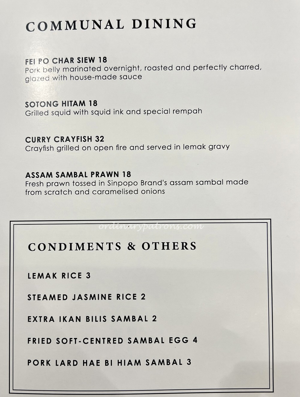 Sinpopo TANGS Menu