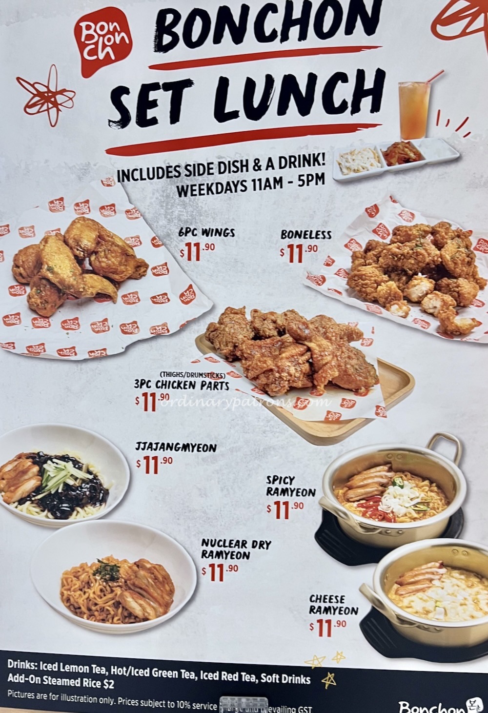 Bonchon Singapore set lunch menu