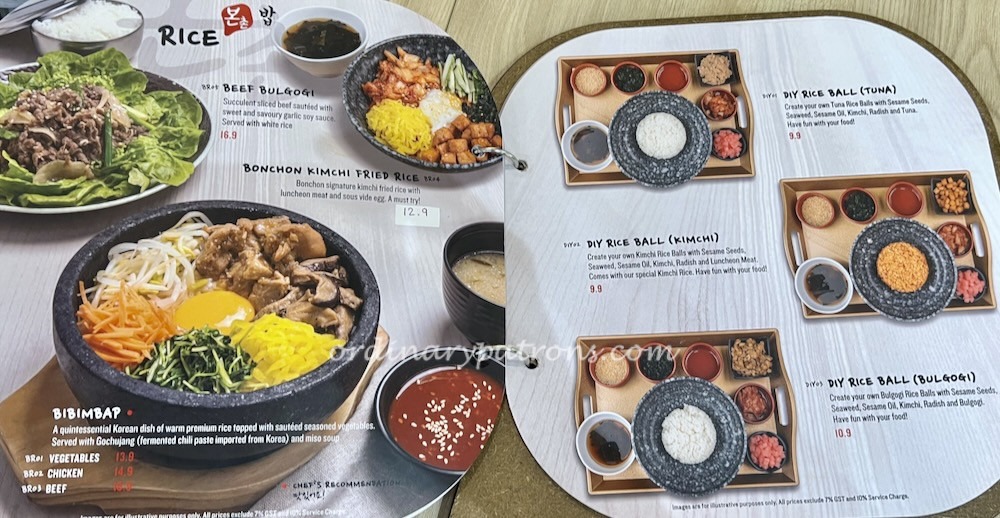 Bonchon Singapore menu