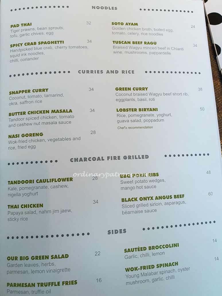 COMO Cuisine Orchard Singapore Menu