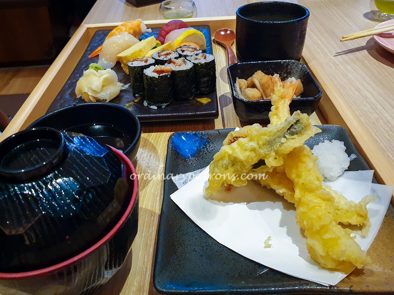 issho izakaya tempura & sushi set lunch