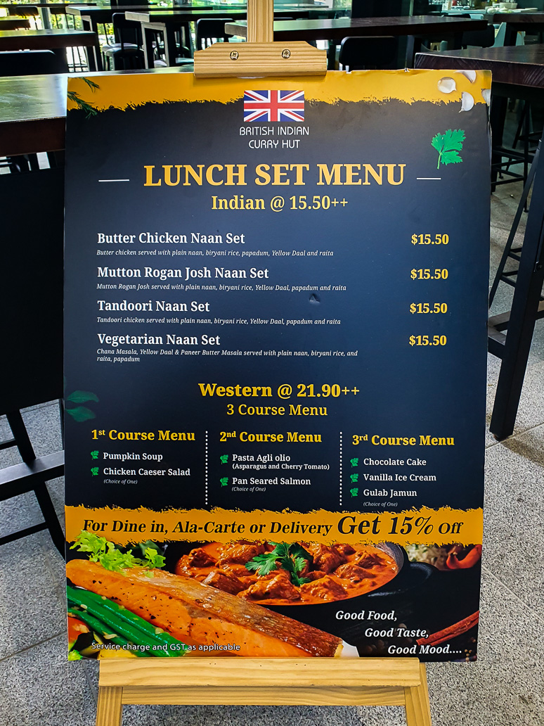 British India Curry Hut Lunch Set Menu