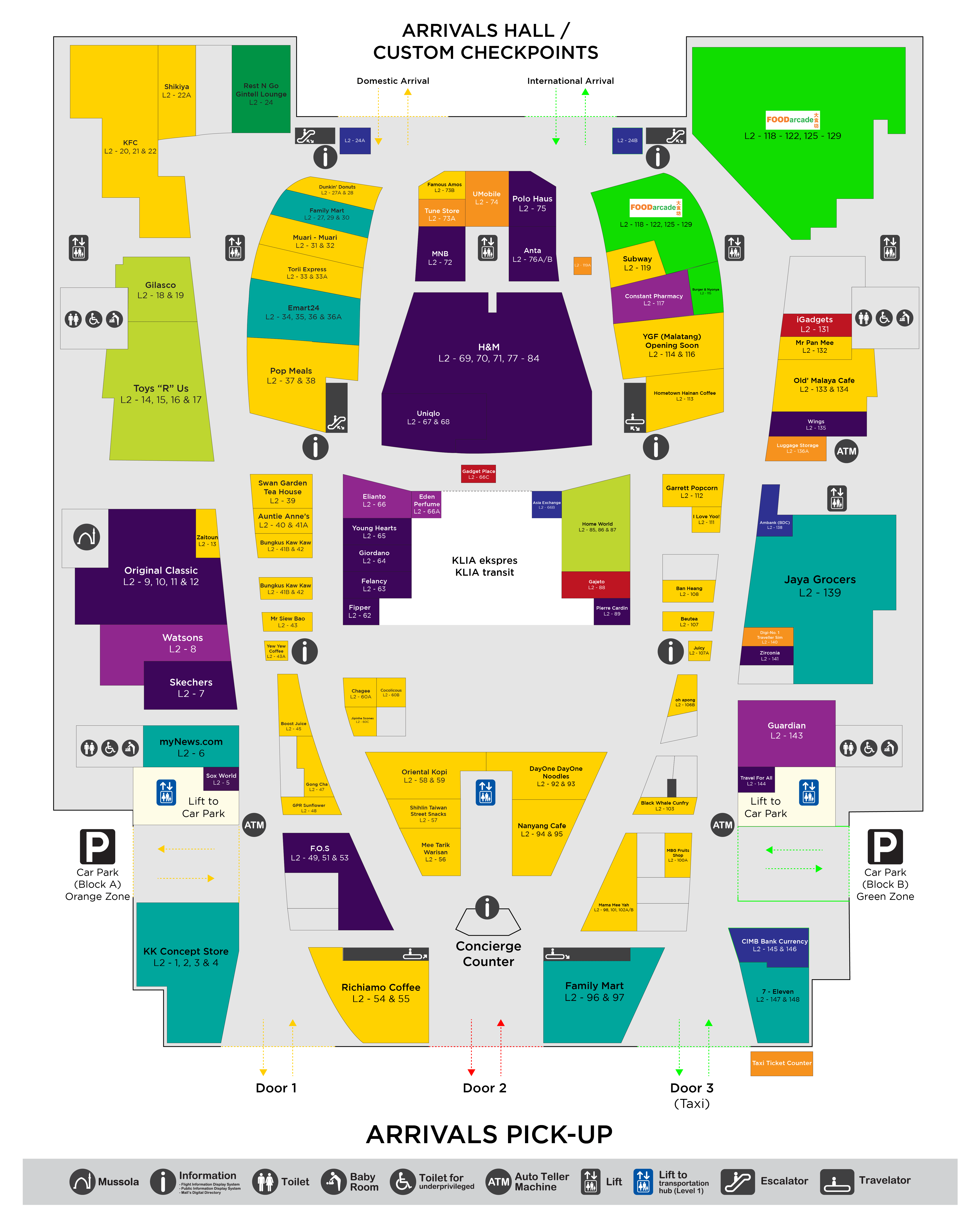Floor Plan of Level 2 of gateway@klia2