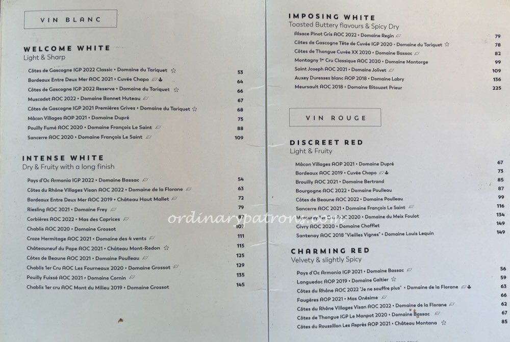 Merci Marcel East Coast Menu