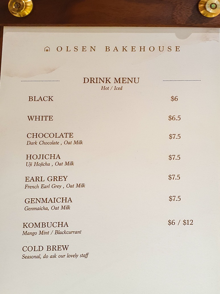 Olsen Bakehouse - Drinks Menu