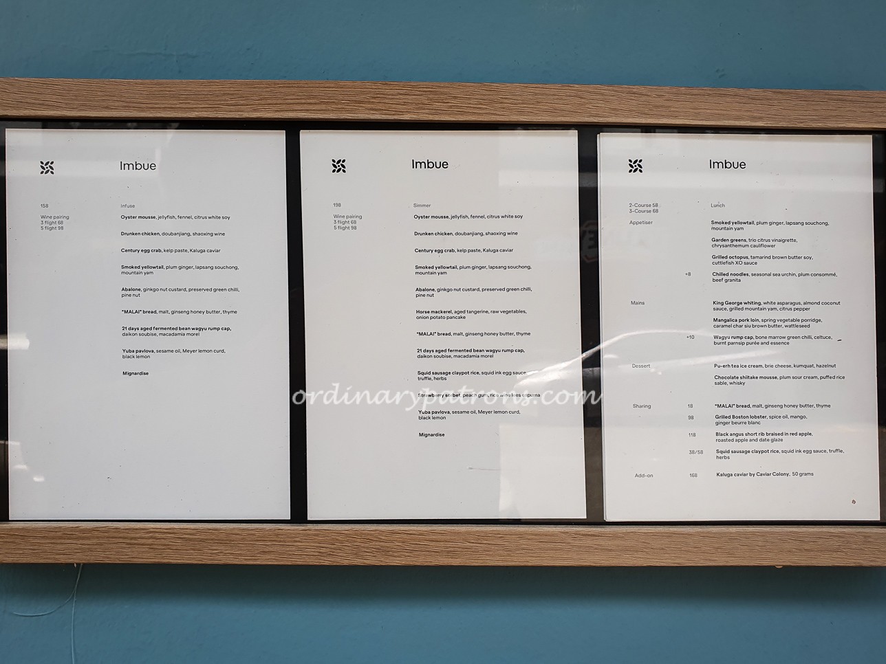 Imbue Menu