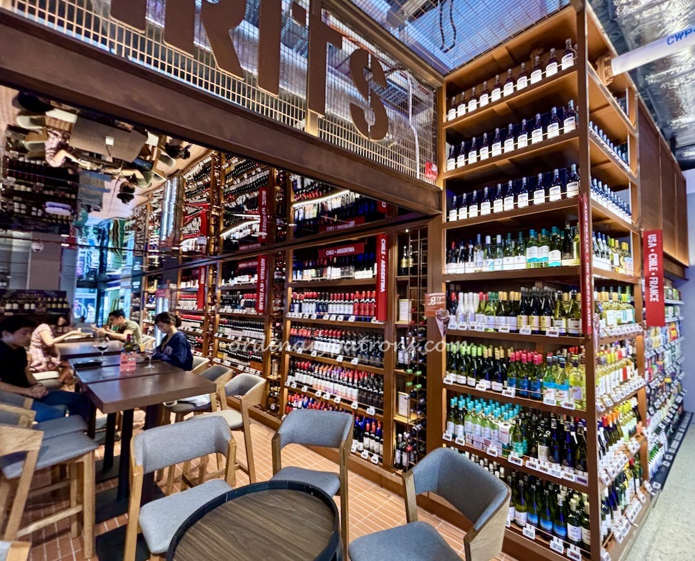 well stocked wine and spirits section of Finest 