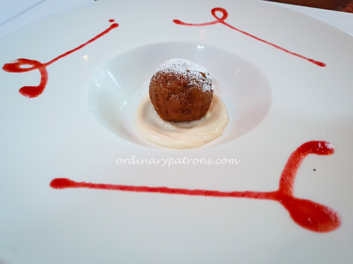 OSO Ristorante Mascarpone Mousse Served with Caramel “Mou” Sauce