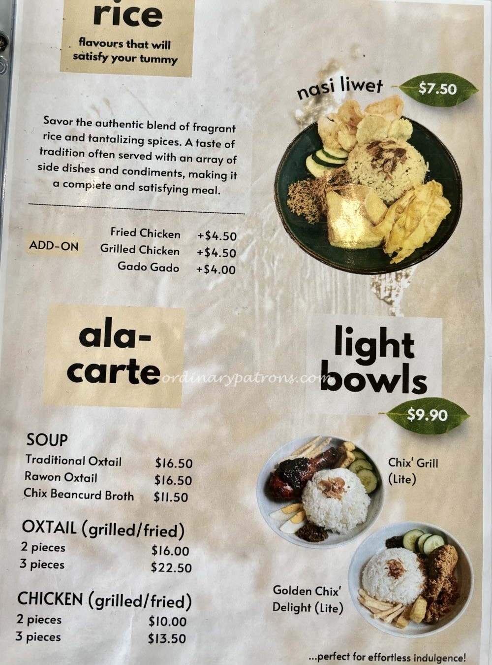 Three by Garamika Menu 