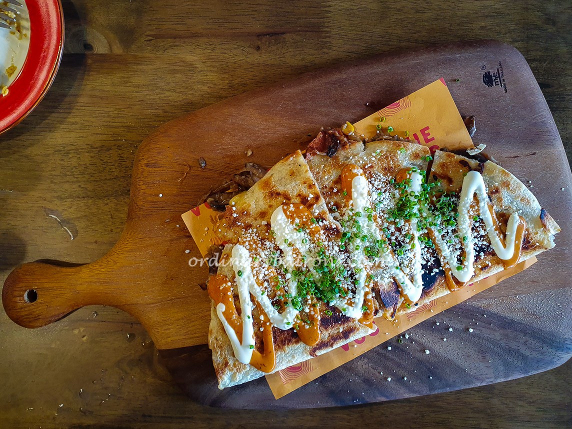 Trinity Mushroom Quesadilla 