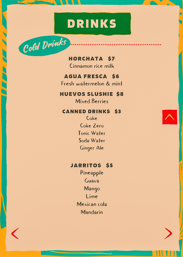 Drinks at Huevos