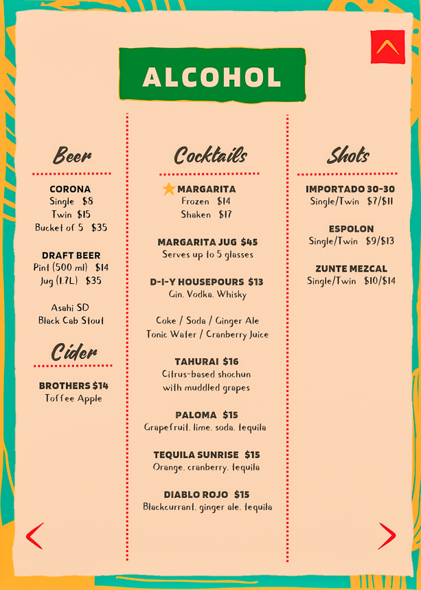 Drinks at Huevos