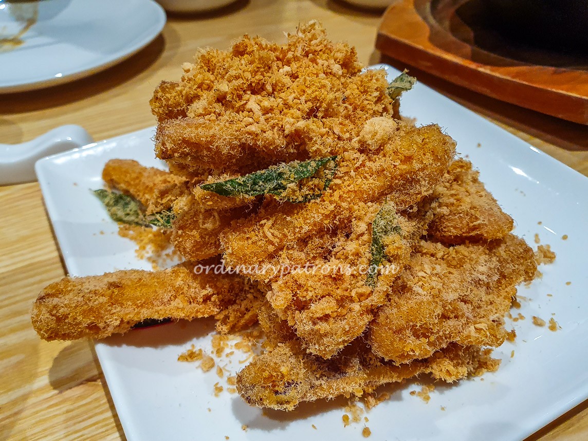 Fried Crispy Eggplant with Pork Floss